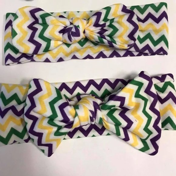 Mardi Gras Chevron Headband~Mardi Gras Girls Headband - Picture 1 of 1